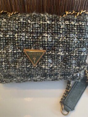 GUESS Giully Tweed Structured Mini bag Olive green